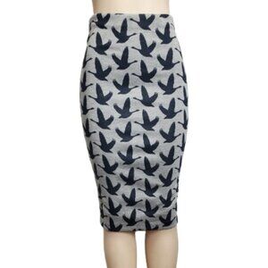 H&M women's gray and blue print pencil skirt size XS